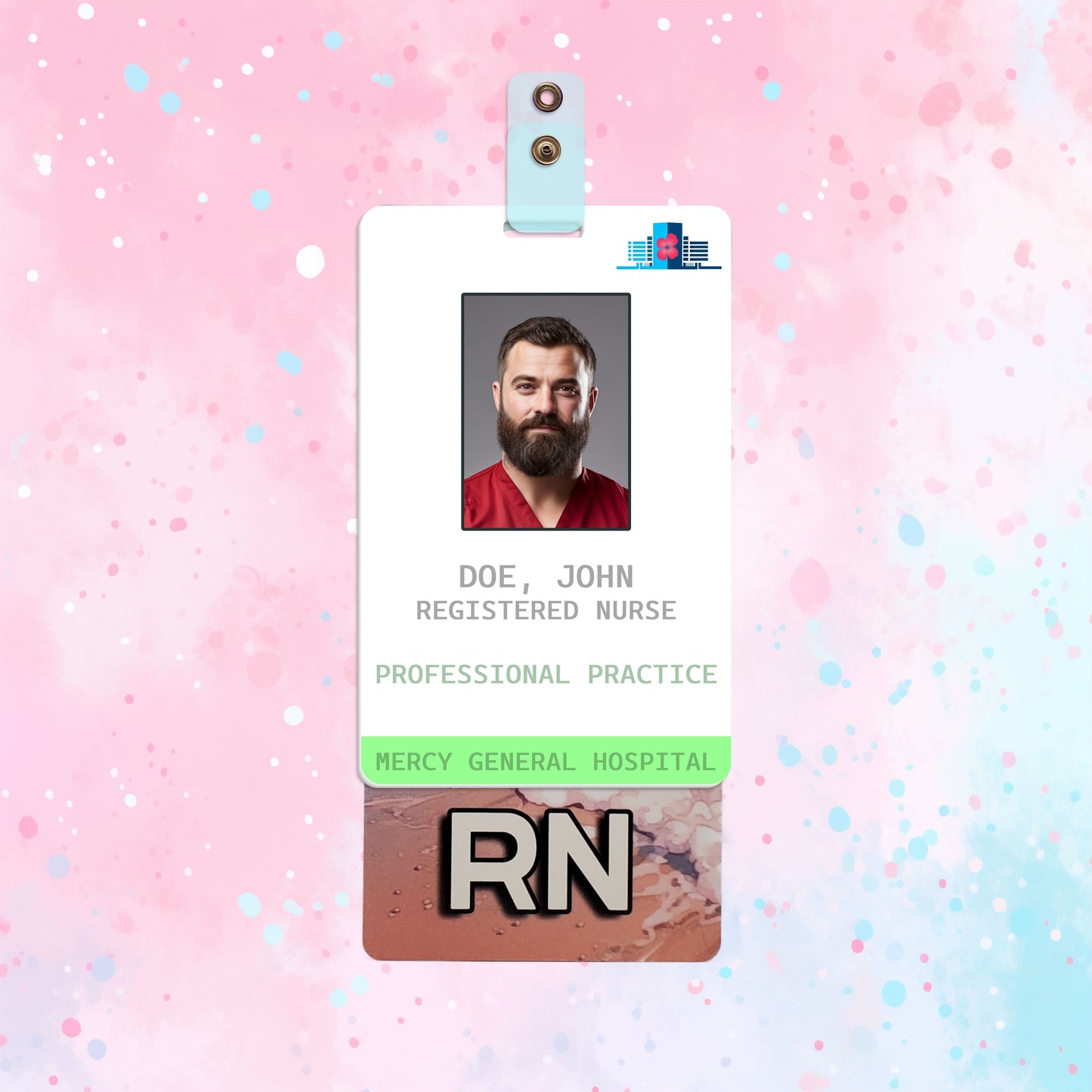 Beach Day (RN) - Vertical Role ID Badge